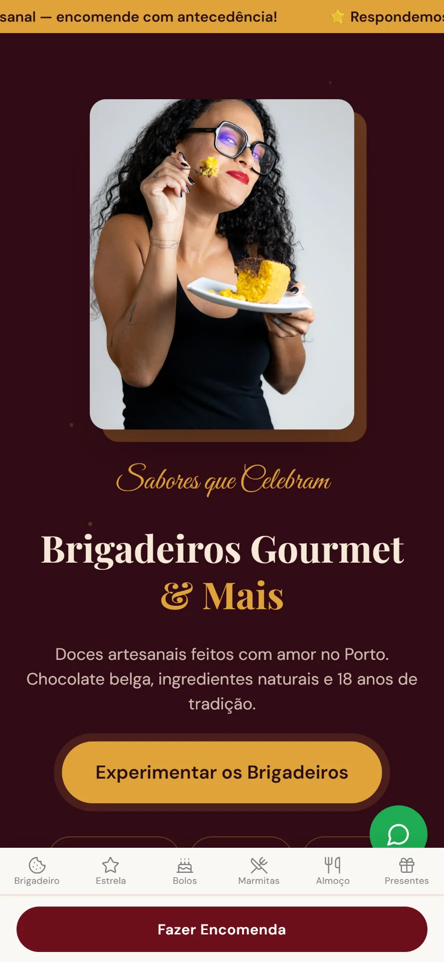Loja Sabores que Celebram, doces artesanais e encomendas online